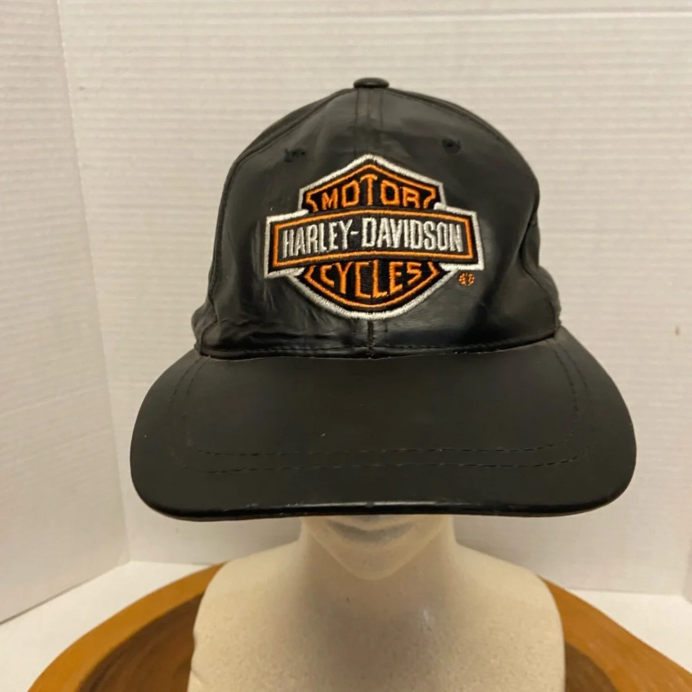 Harley Davidson Vintage Leather Patch Cap Unisex OSFA